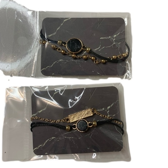 Golden black set of four bracelets - Picture 2 of 4